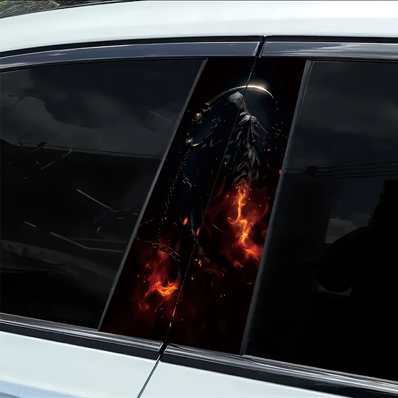 

2 наклейки на автомобильные стойки B-образной формы, защитная пленка Grim Reaper Smooth с защитными свойствами от царапин.