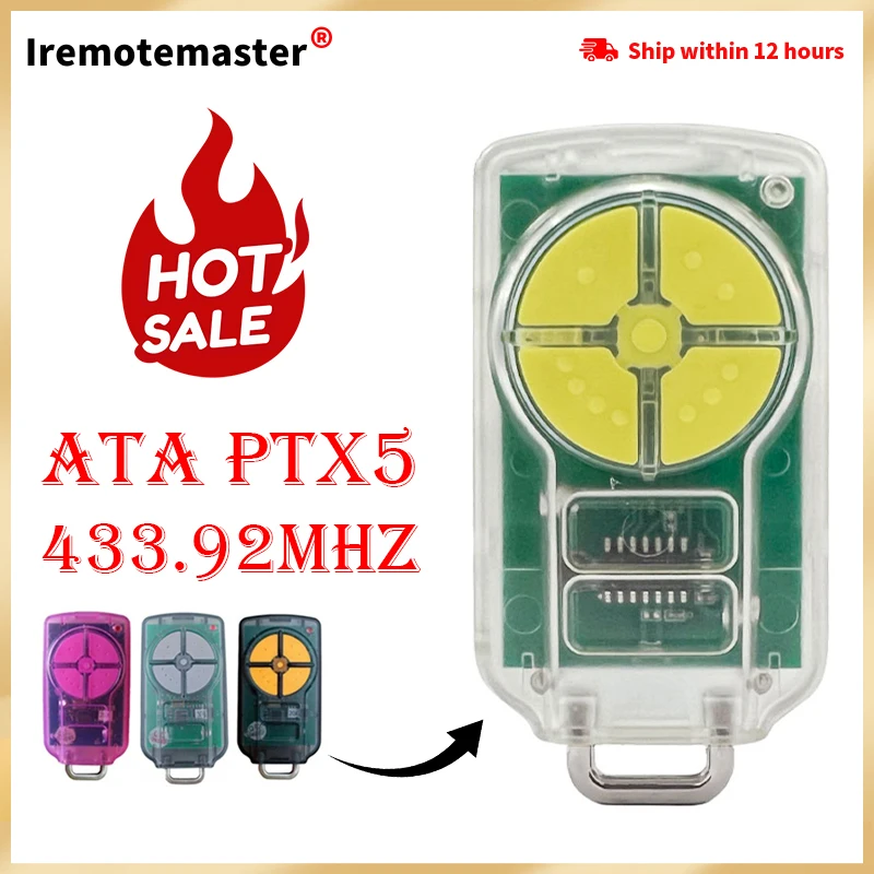 For ATA PTX5 433.92MHz PTX-5 TrioCode GDO PTX5V1 PTX5V2 GDO 11v1/6v3/6v4/7v2/7v3/8v3/9v2/9v3 Garage Door Gate Remote Controller
