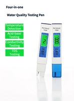 4 IN 1 Water Quality Tester PH EC TDS & Temperature Meter with LCD Backlight for Pool Aquarium Drinking Water Hydroponics