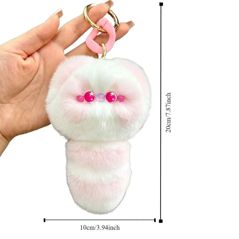 Doll Ornament Cute Rabbit Fur Keychain Fur Pompon Cartoon Cat Kitten Doll Ring Delicate Creative Car Key Pendant Boys Girls