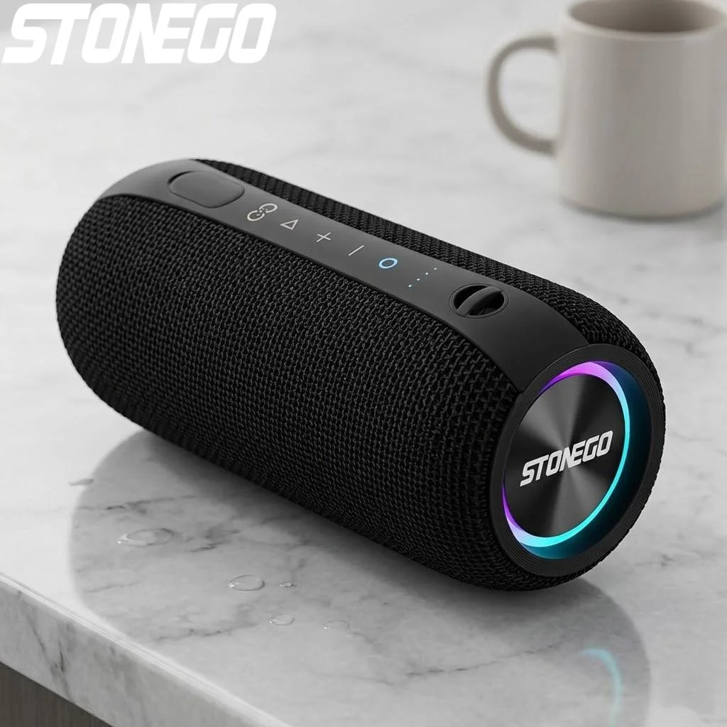 

Беспроводные Bluetooth-колонки в стиле панк с двумя динамиками, LED-подсветкой, прозрачным дизайном, портативные, с мощным басом для любителей музыки