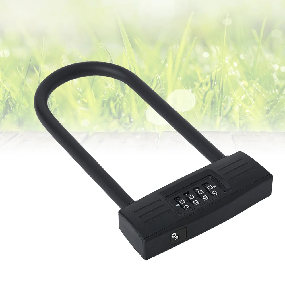 أسود 4 مجموعة مشفرة قفل U قفل أمان الدراجة كلمة المرور مكافحة سرقة لبوابة سكوتر دراجة نارية استخدام قفل