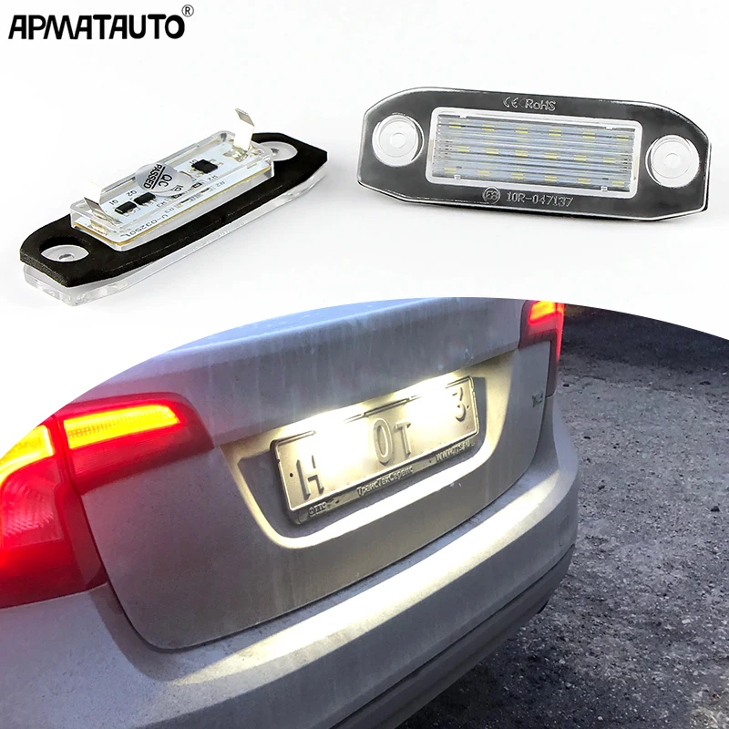 

2Pcs Error Free Car LED Number License Plate Light For Volvo XC70 XC60 XC90 S60 II V70 S80 C30 C70 V60 V50 S40 White Lamp Canbus