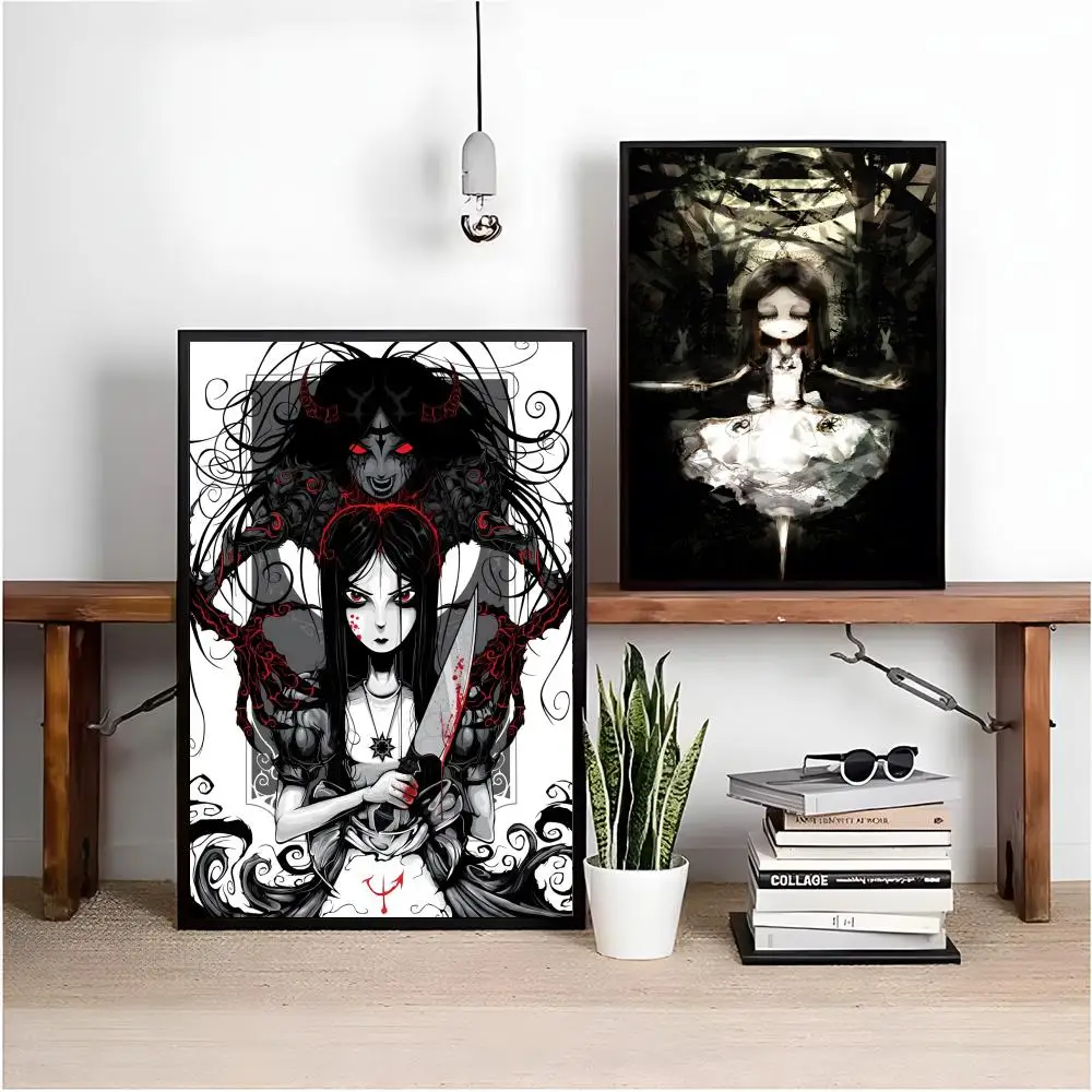ملصق Alice Madness Returns عالي الدقة ذاتي اللصق مقاوم للماء مثالي للمنزل والمكتب وغرفة النوم هدية رائعة
