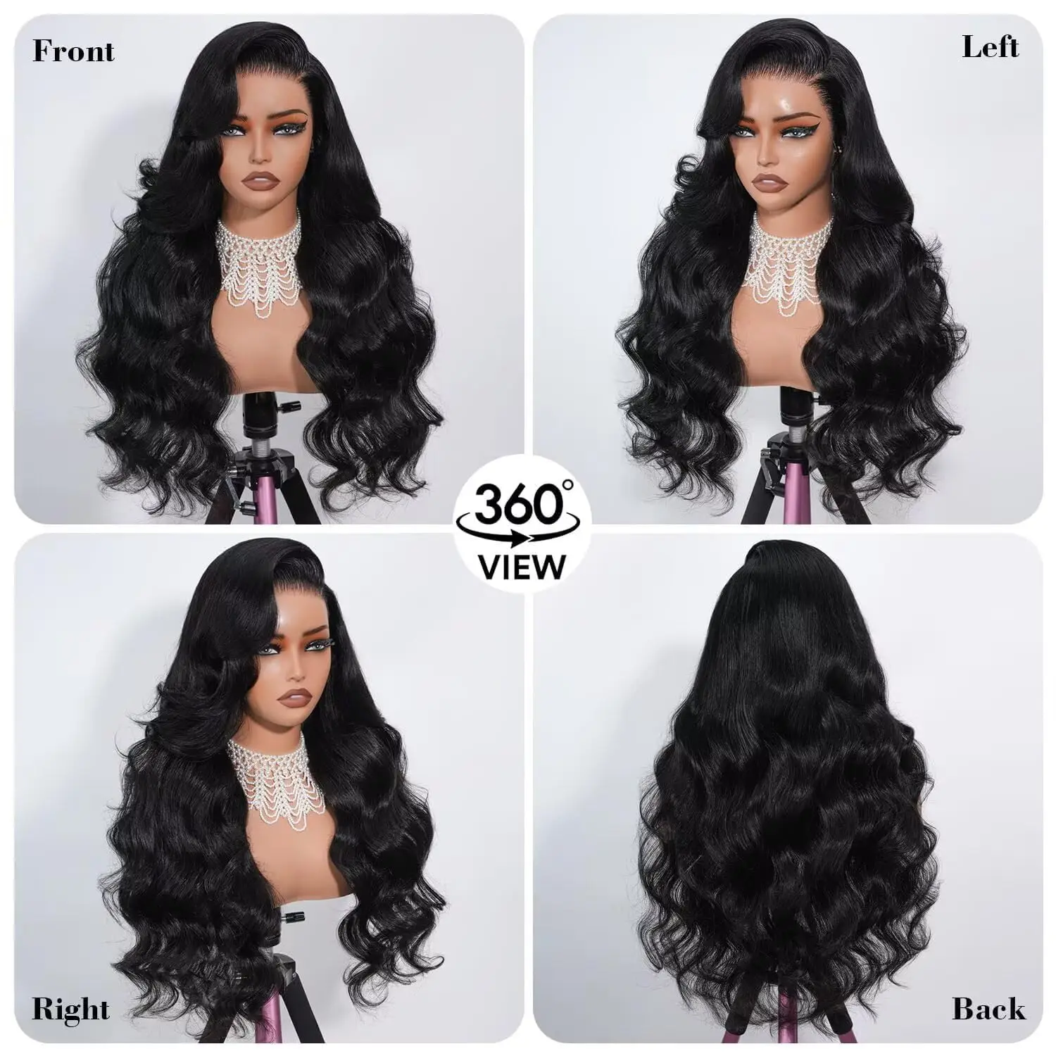 30Inch 13X6 Density HD Transparent Lace Frontal Wigs Human Hair Body Wave Pre Plucked Glueless for Women with Baby Hair