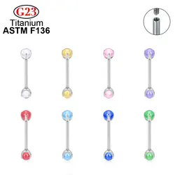New Design Women Earrings Implantation Level G23 ASTM F136 Titanium Crystal Ear Helix Tragus Cartilage Lips Piercing Bodies