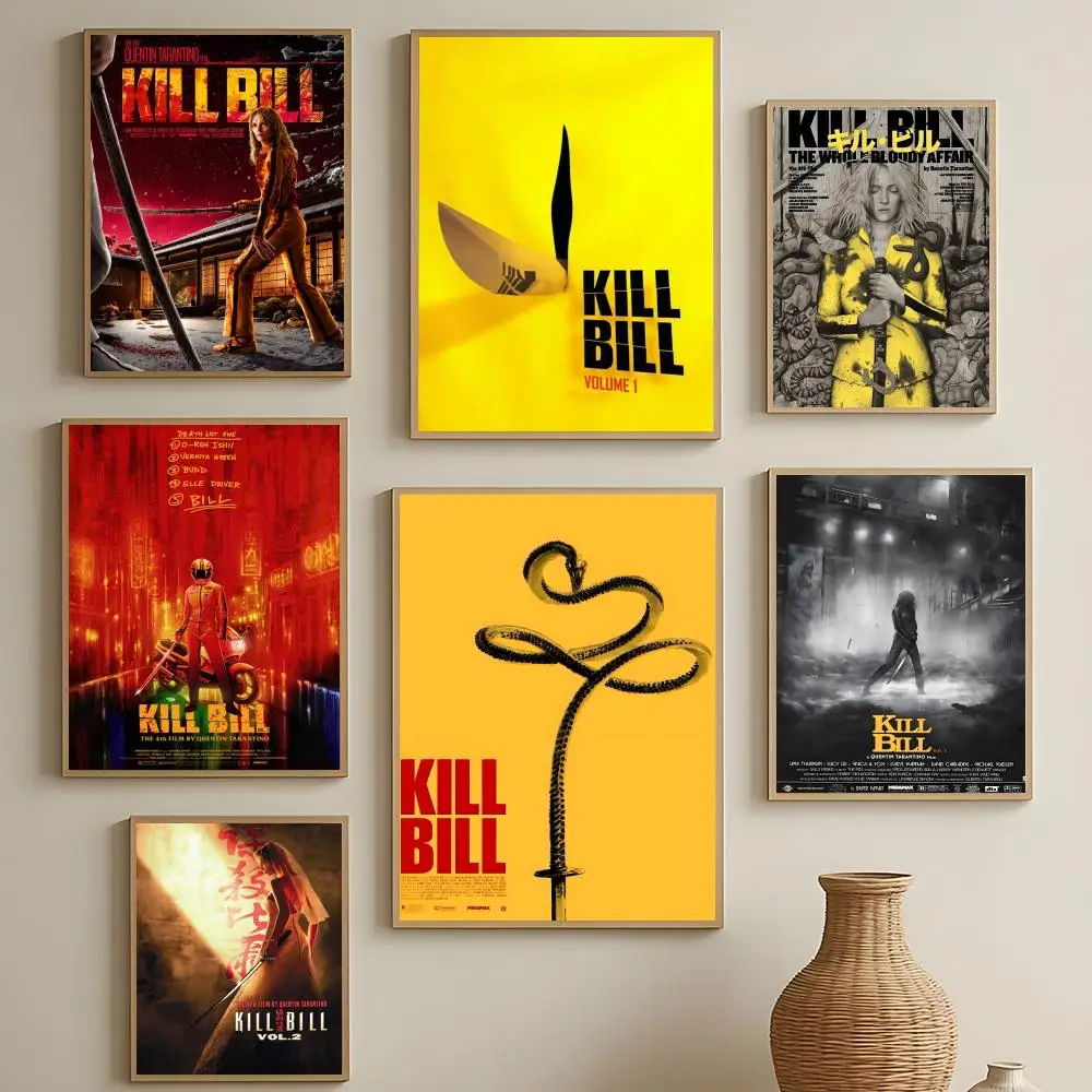 Movie Kill Bill Poster HD Self-Adhesive Waterproof Wall Art Easy to Apply Multi-Scene Decor