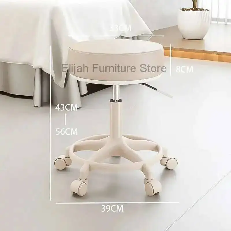 Salon Chair Hair Stylist Chairs Living Room Swivel Wheels Nail Rotating Professional Hairdressing Barbershop Cadeira De Barbeiro