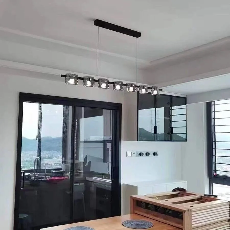 Postmodern LED Smoky Glass Chandeliers Lighting Luxury Ceiling Hanging Pendant Lamps Dining Living