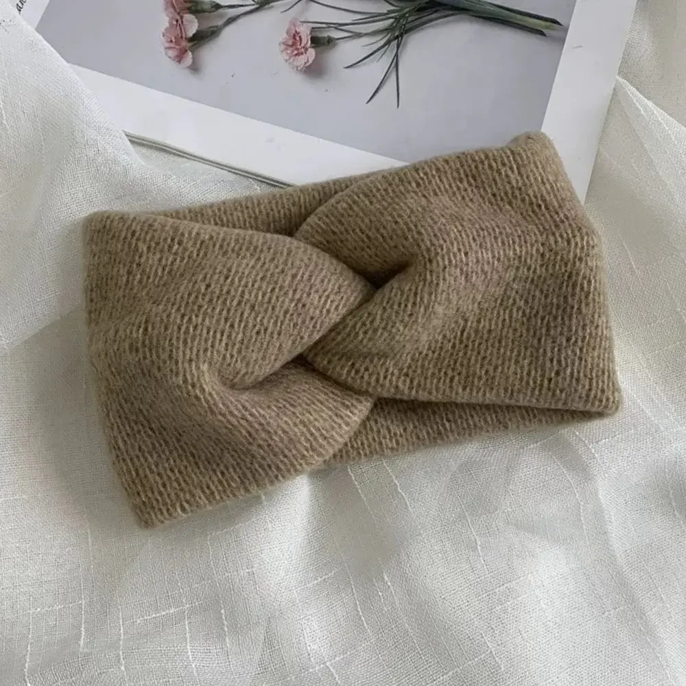 Nieuwe Vrouwen Meisjes Effen Kleur Haarbanden Gebreide Wollen Hoofdbanden Vintage Cross Tulband Bandage Oor Warmer Haarbanden Haaraccessoires