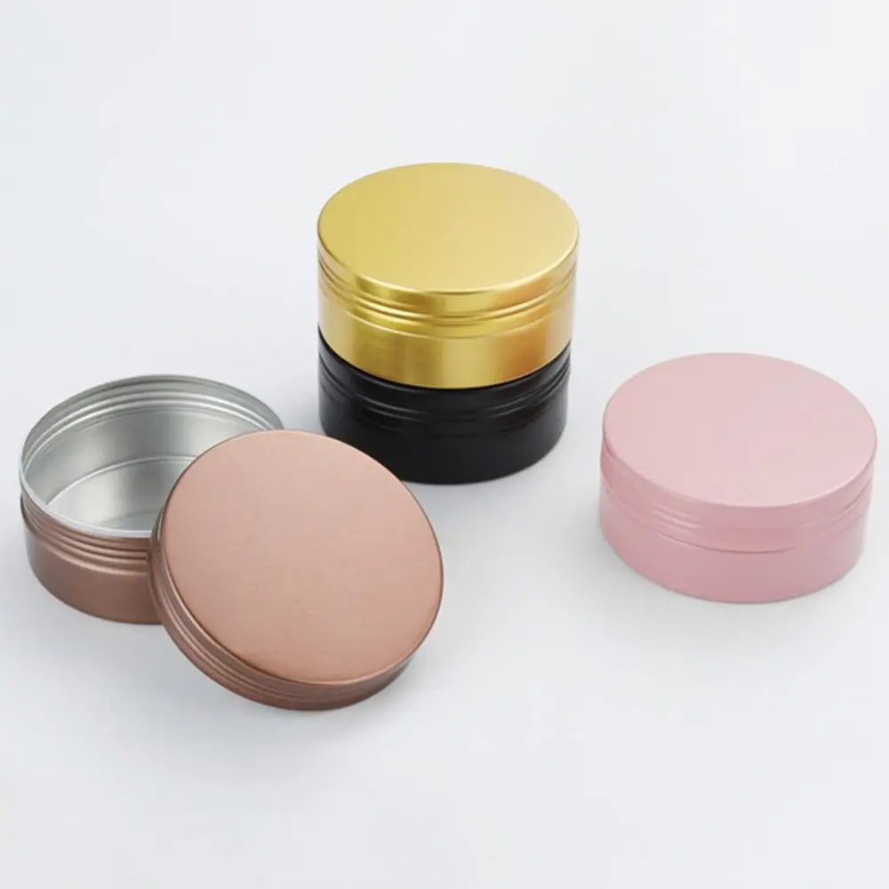 1Pcs Aluminum Tin Jar for Cream Balm Nail Candle Cosmetic Container Refillable Bottles Tea Cans Metal Box Candle Jars