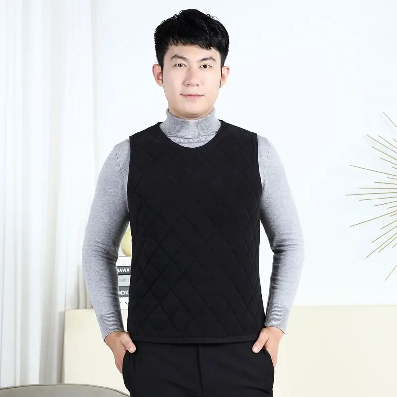 Men's Warm Thick Vest Without Marks Wear Windproof Cold-proof Vest