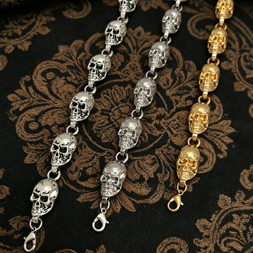 European and American Halloween Themed Three-Dimensional Multi-Skeleton Bracelet, Gothic Dark Style Street Wear Unisex Jewelry