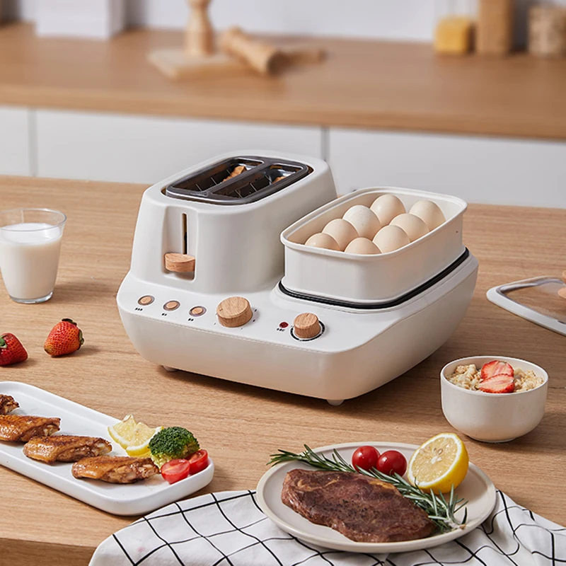 VL-107 máquina eléctrica multifunción para desayuno, tortilla, carne, Pizza, tocino y pan, olla para hervir huevos al vapor en el hogar