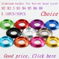 10pcs-50pcs aluminum cnc washer M2 M2.5 M3 M4 M5 M6 M8 colourful Aluminum cup head washer for button head screw bolts