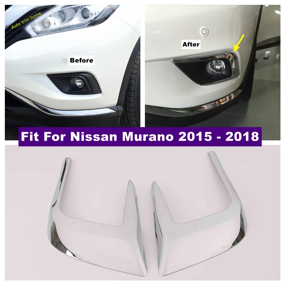 

ABS Chrome Front Bumper Fog Light Lamp Eyelid Eyebrow Decoration Frame Cover Trim For Nissan Murano 2015 - 2018 Car Accessories