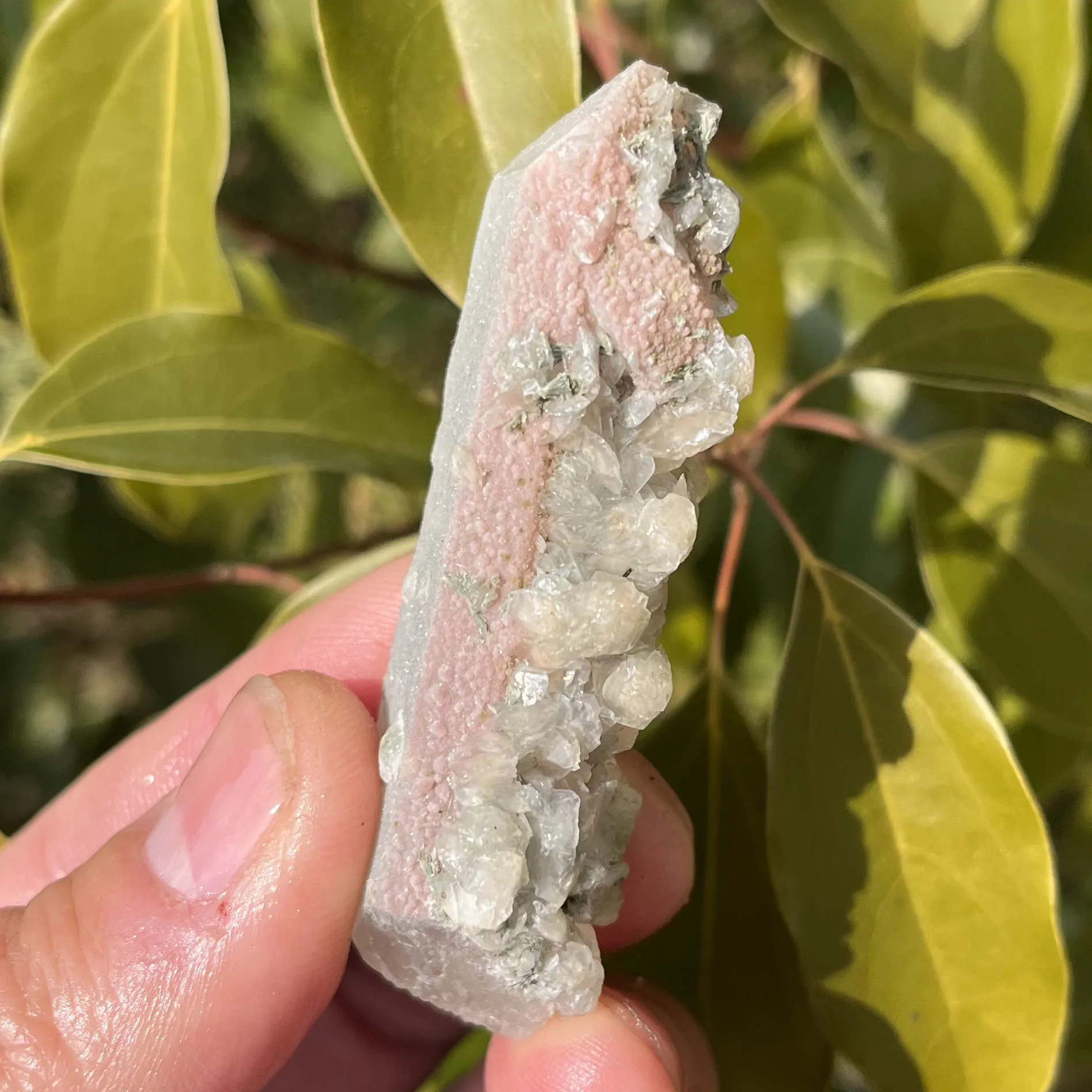 Orange red skin crystal and calcite symbiotic crystal cluster specimen Feng Shui energy healing stone