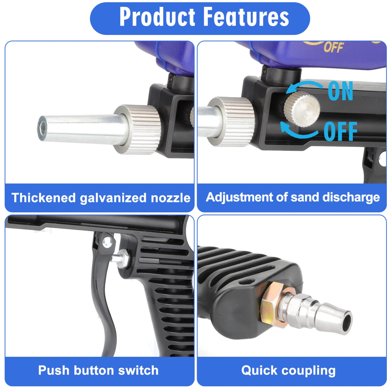 Efficient, Versatile, and Lightweight Portable Sandblaster Machine - Powerful 1/4" Air Sandblasting Gun for Home and Industrial