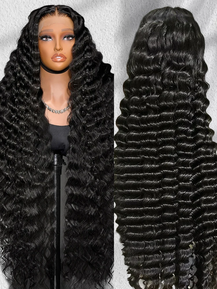 40 46 بوصة موجة عميقة الباروكات 13x4 13x6 شفافة Hd الدانتيل الجبهة الباروكات شعر الإنسان 250 الكثافة مجعد 360 كامل الدانتيل الباروكات للنساء