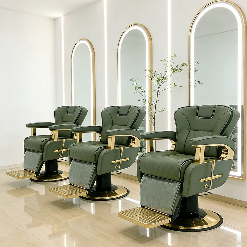 

High End Hair Salon Furniture Heavy Duty Styling Barber Chair Modern Adjustable Rotation Reclining Shaving Salon Chair for Men