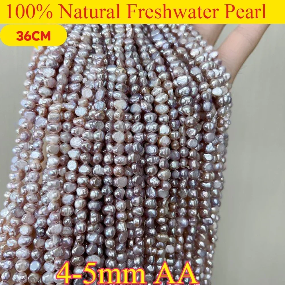 4-5mm AA Supreme Natural Freshwater Pearl White Orange Purple Irregular Bead Jewelry Make DIY Necklace Bracelet Women Wedding