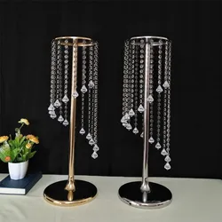 Exquisite Flower Vase Twist Shape Stand Golden Silver Wedding Table Centerpiece Crystal Road Lead for Event Party Decoration