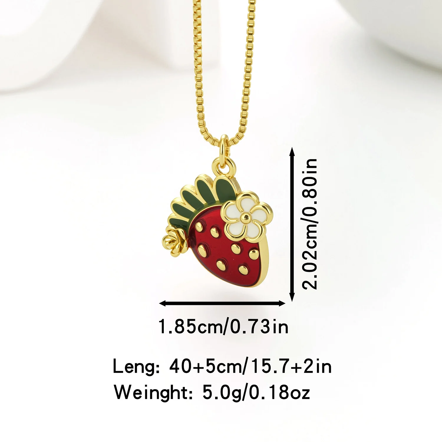 Nidin Women Enamel Pendant Necklace Cute Owl Dragonfly Lobster Strawberry Colorful Zircon Charm Necklaces Fashion Jewelry Gifts