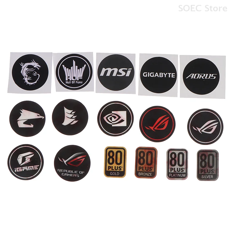 1pcs Power Supply 80plus Certification Computer Host Fan Sticker Exhaust Fans Label Case Fan Paster Graphics Card Fan Stickers
