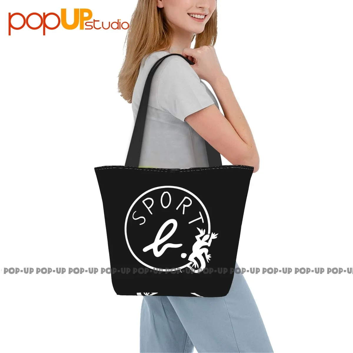 Agnes Sport Big Logo Lizard Commute Handbags Convenient Shopping Bag Grocery Bag