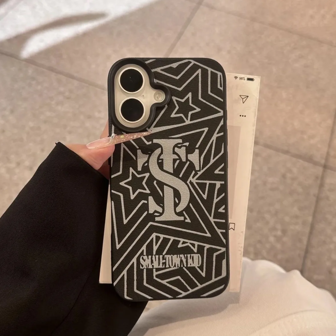 الإبداعية على شكل نجمة الإنجليزية قضية الهاتف آيفون 17 16 15 14 13 12 11 برو ماكس XSMax XS XR X 7 8 زائد الكرتون لينة الغطاء الخلفي #2