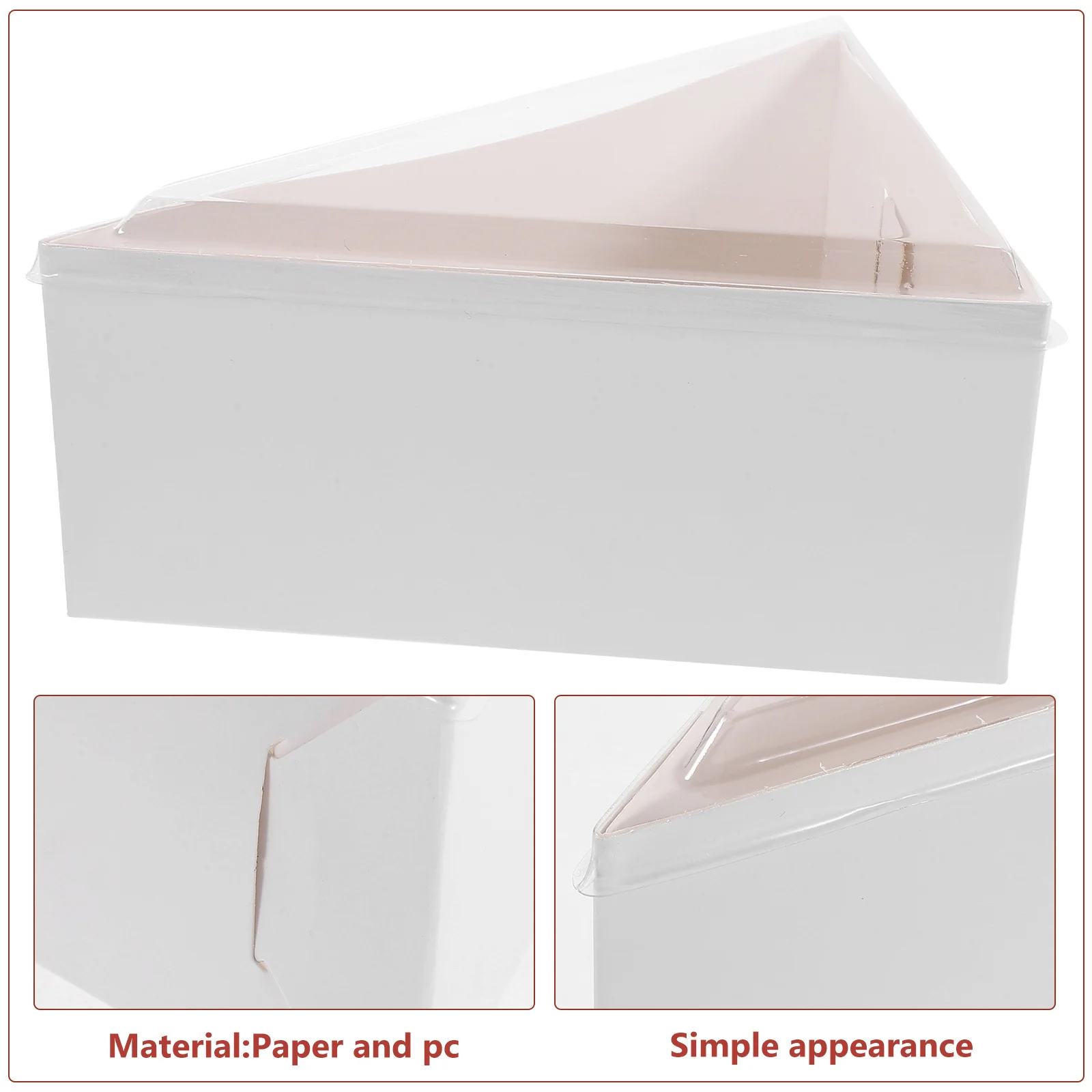 

50Sets Pizza Boxes Triangle Cake Slice Boxes Sturdy Cake Packaging Containers for Small Banquet Cupcake Containers