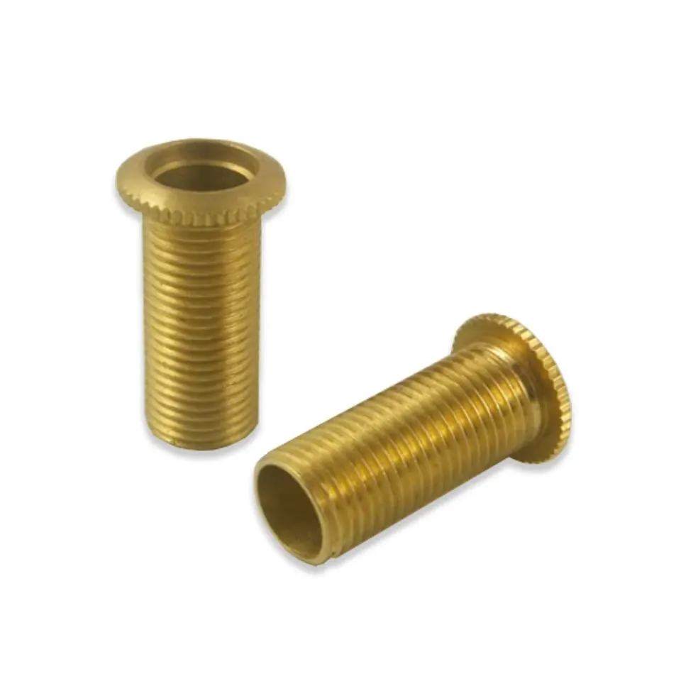 2pcs Pure Copper M10 Hollow Tooth Tube External Tooth Rod Toothed Round Head Cap Brass Screw Pitch 1.0mm Lamp Accessory