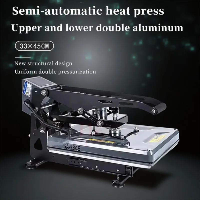 

﻿ Semi-automatic Heat Press Machine T-shirt Transfer Design And Artwork Heat Press Digital Ironing Machine 33*45cm ﻿ ﻿ ﻿ ﻿ ﻿