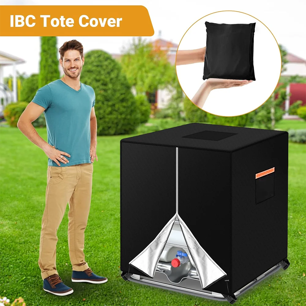 330 Gallon IBC Tote Cover With Zipper for 1000L Outdoor dustproof Tote Cover Protective Cover With vents 210D/420D(Material)