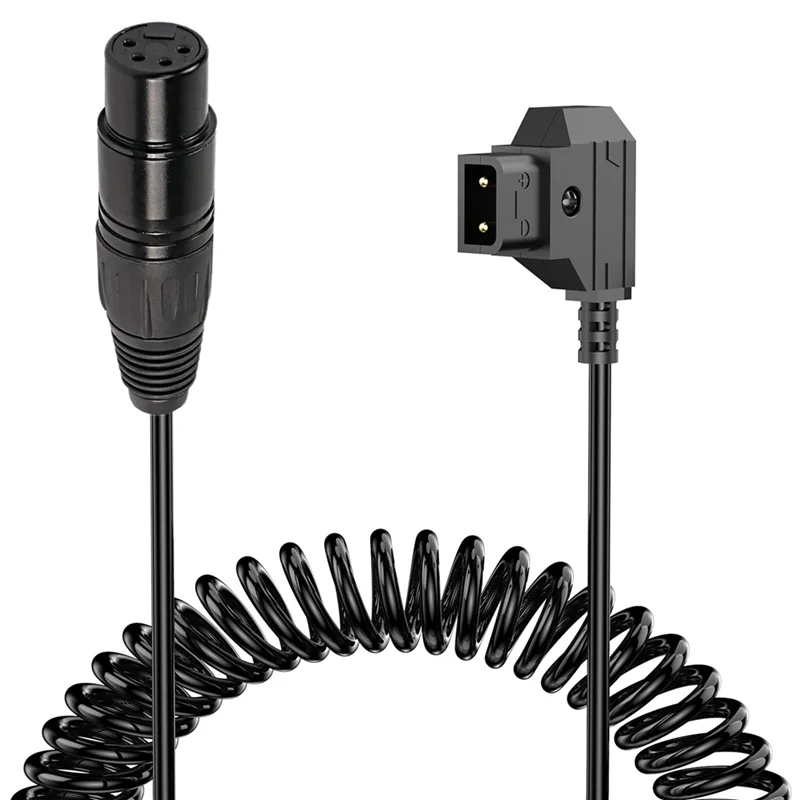 AS95-D-Tap Male To Female 4-Pin XLR Cable For Power Supply Battery Adapter For Cameras, Monitors Spring Wire
