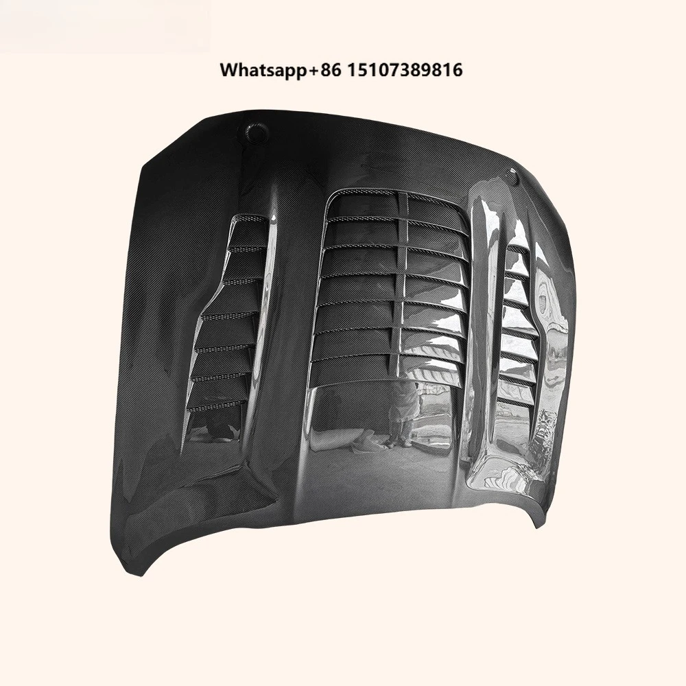 For Mustang 18-23 Only Carbon Fiber KR Style Front Vented Cooling Hood