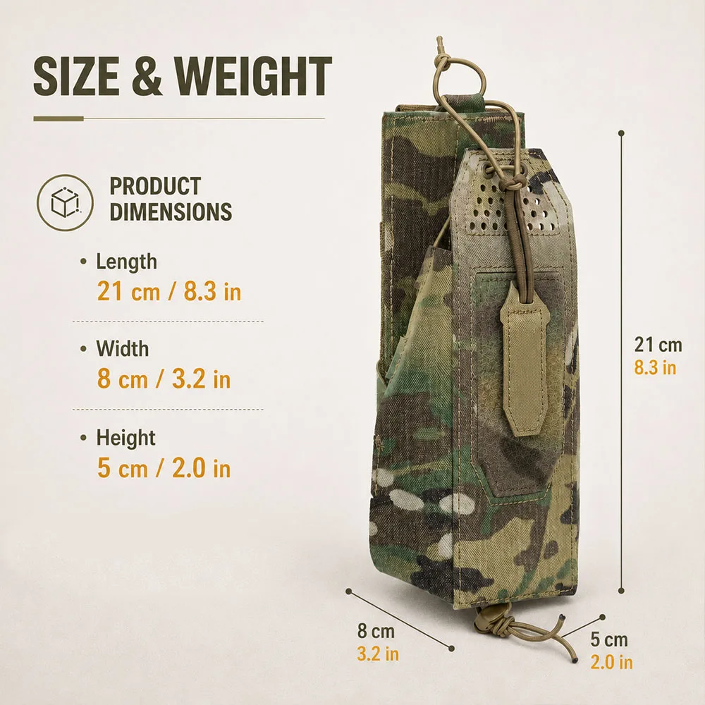 Tactical Radio Pouch MOLLE Walkie Talkie Holder Adjustable Intercom Carrier Case Utility Tool Storage Bag for Hunting Airsoft