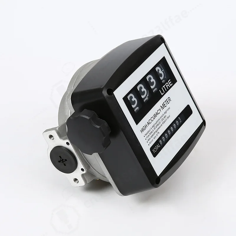 FM-120L Flow Meter, 4 Digit Display, K44L Gallon Fuel Meter, High Accuracy, for Liquid Fuel Oil, Replacement Measuring Gauge