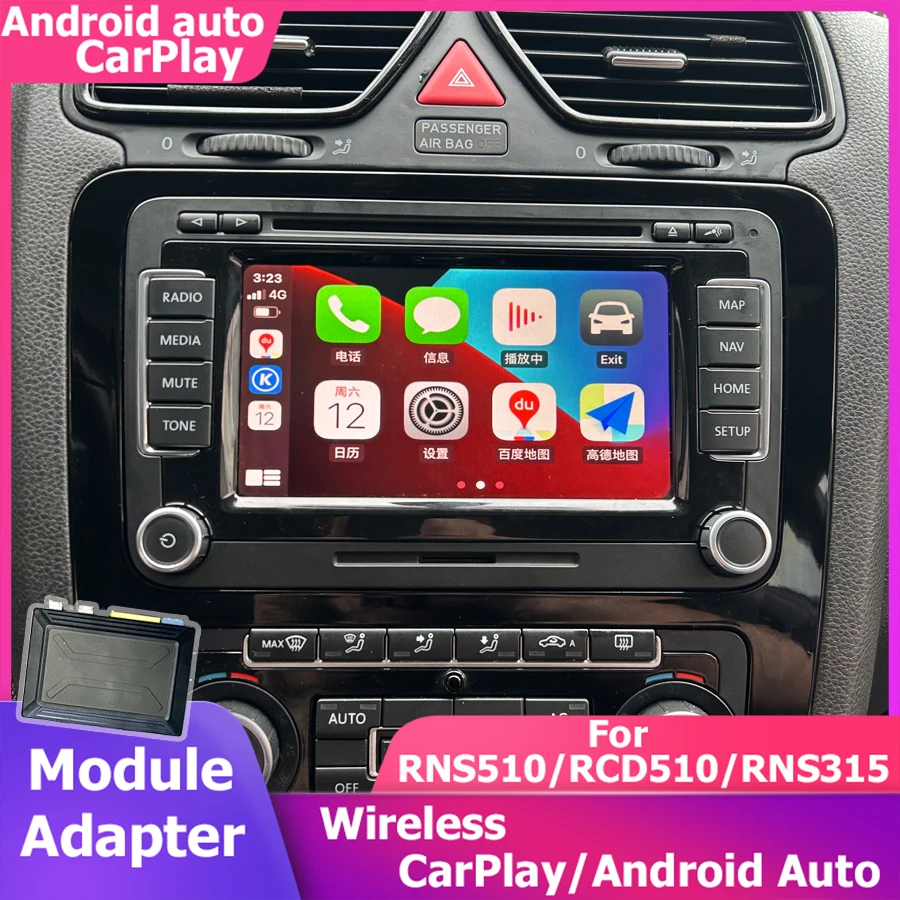 HIRIOT Drahtlose CarPlay Android Auto Navigation Für VW Tiguan Passat Sharan Touran Golf CC RNS510 RCD510 RNS315 Kamera Eingang