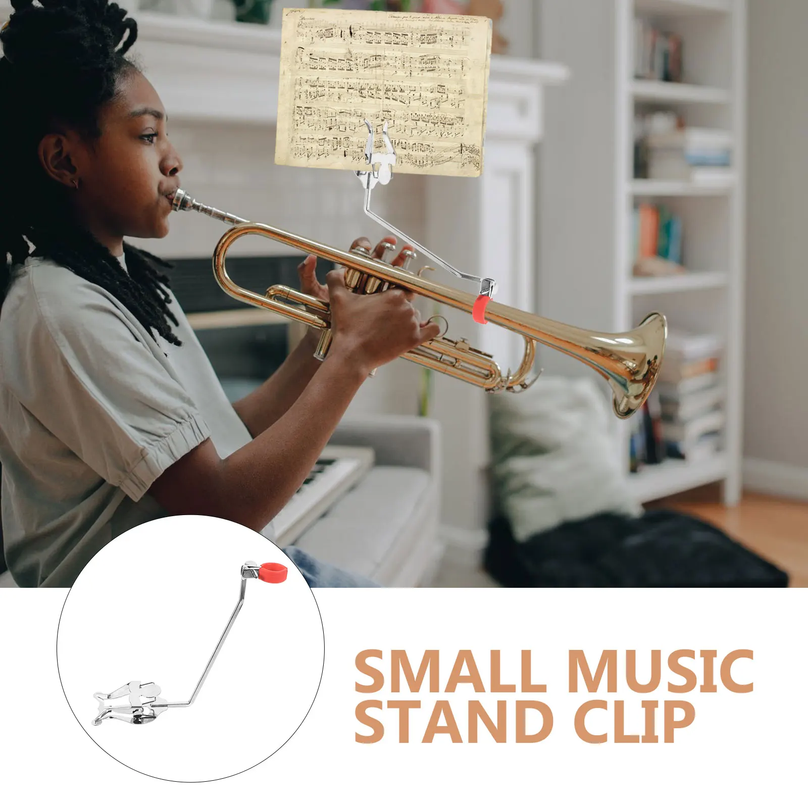 

Durable Trumpet Lyre Clips Red Small Metal Music Sheet Clip Accessories for Horn Score Clarinet Lyre Replacement Parts Brass