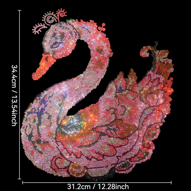 Ladies' summer ice silk cotton round-neck short-sleeved T-shirt with rhinestone and swan designs, fashionable and casual