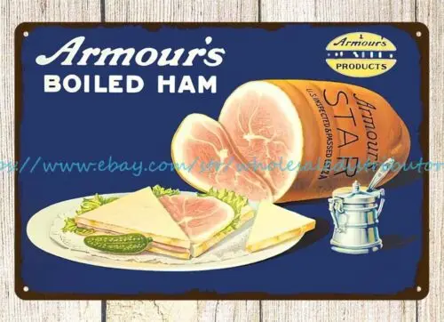 Armour's Boiled Ham metal tin sign collectible home decor