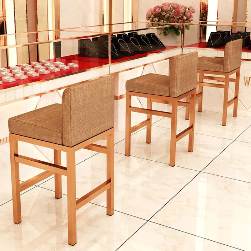 Jewelry Store Specific Chairs Counter Front Desk Chair Gold Store Backrest Glasses Store Specific Taburete De Bar Loft Furniture