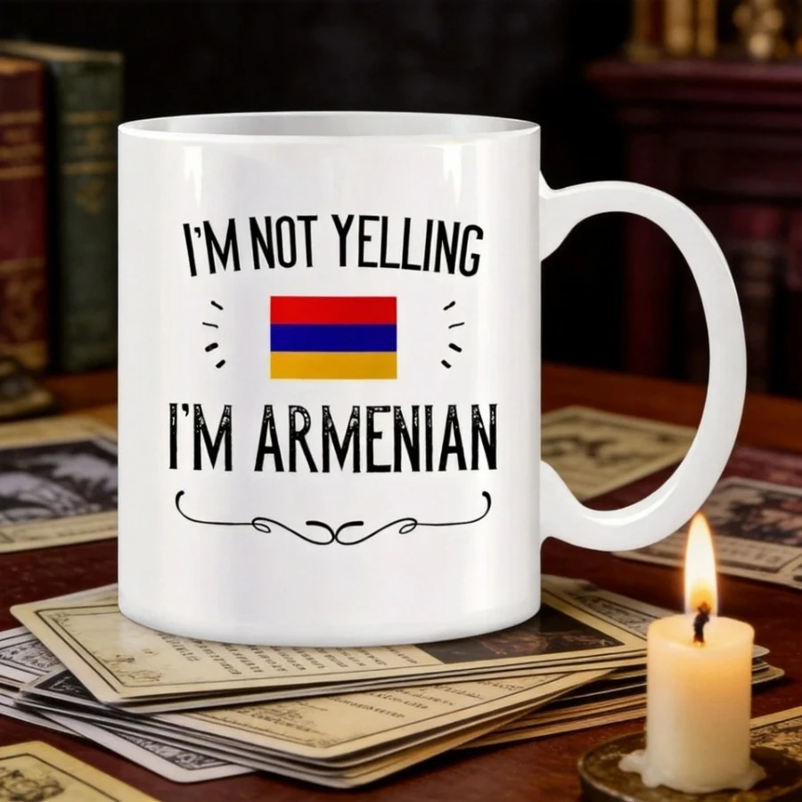 Ceramic Funny Mug for Tea Cups of Coffee I'm Not Yelling I'm Armenian Mug Beer Cup Original Breakfast Cups and Mugs Drinkware
