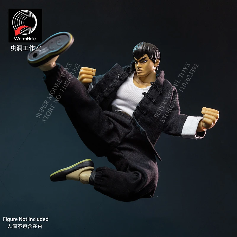 W magazynie 1/12 Skala Mężczyzna Żołnierz Jada Ubrania Akcesoria Casual Solid Color Kung Fu Garnitur Dla 6-calowego modelu figurki akcji