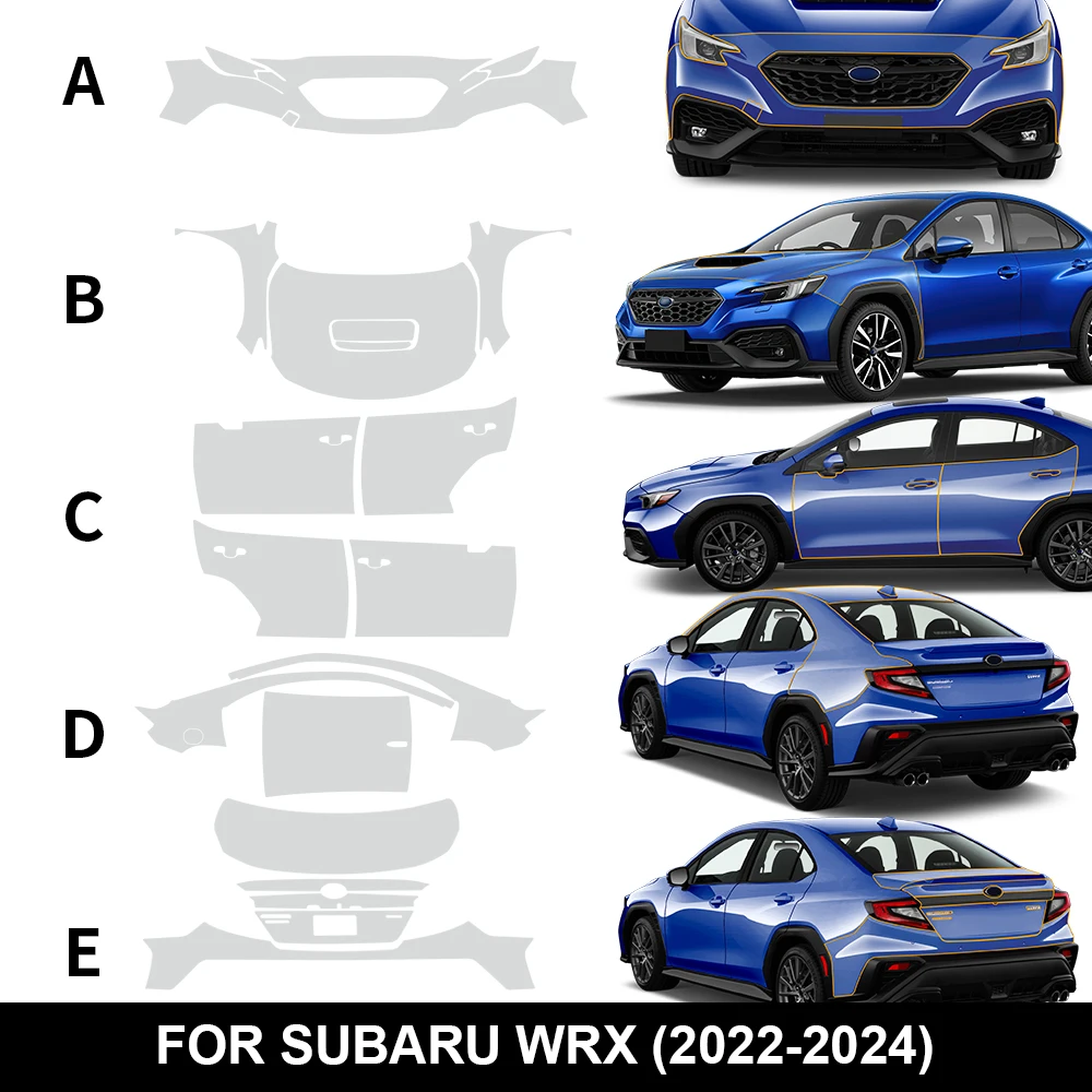 

TPU Car Invisible Transparent Body Film For Subaru WRX 2022 2023 2024 Engine Fender Rear Door Sticker Accessories