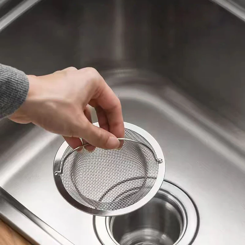 

Stainless Steel Kitchen Sink Strainer Thickened Anti Clog Drain Filter Universal Leak Proof Mesh for Sink Basket Debris Catcher