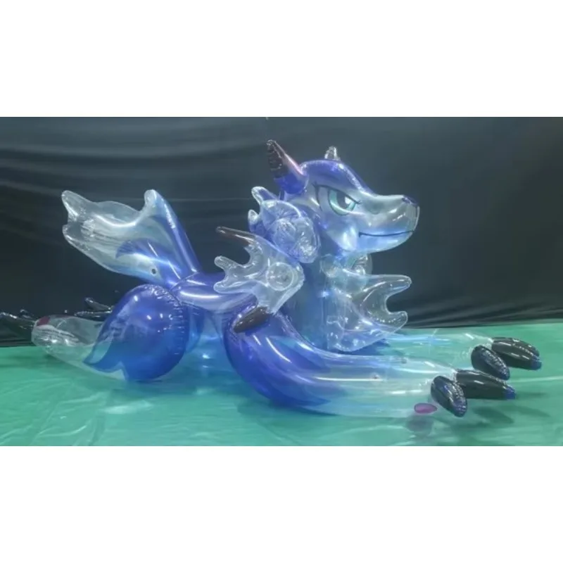 Inflatable fox doll rides on inflatable animal pool toy