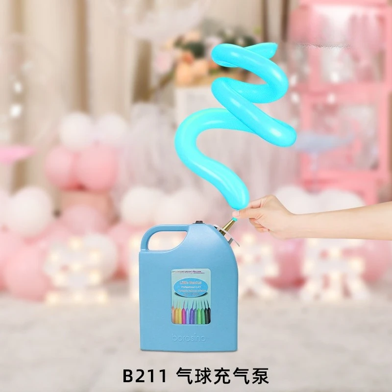 Rechargeable Battery Powered Dual Outlet Balloon Inflator Electric Air Pump for Round and Long Strip Balloons