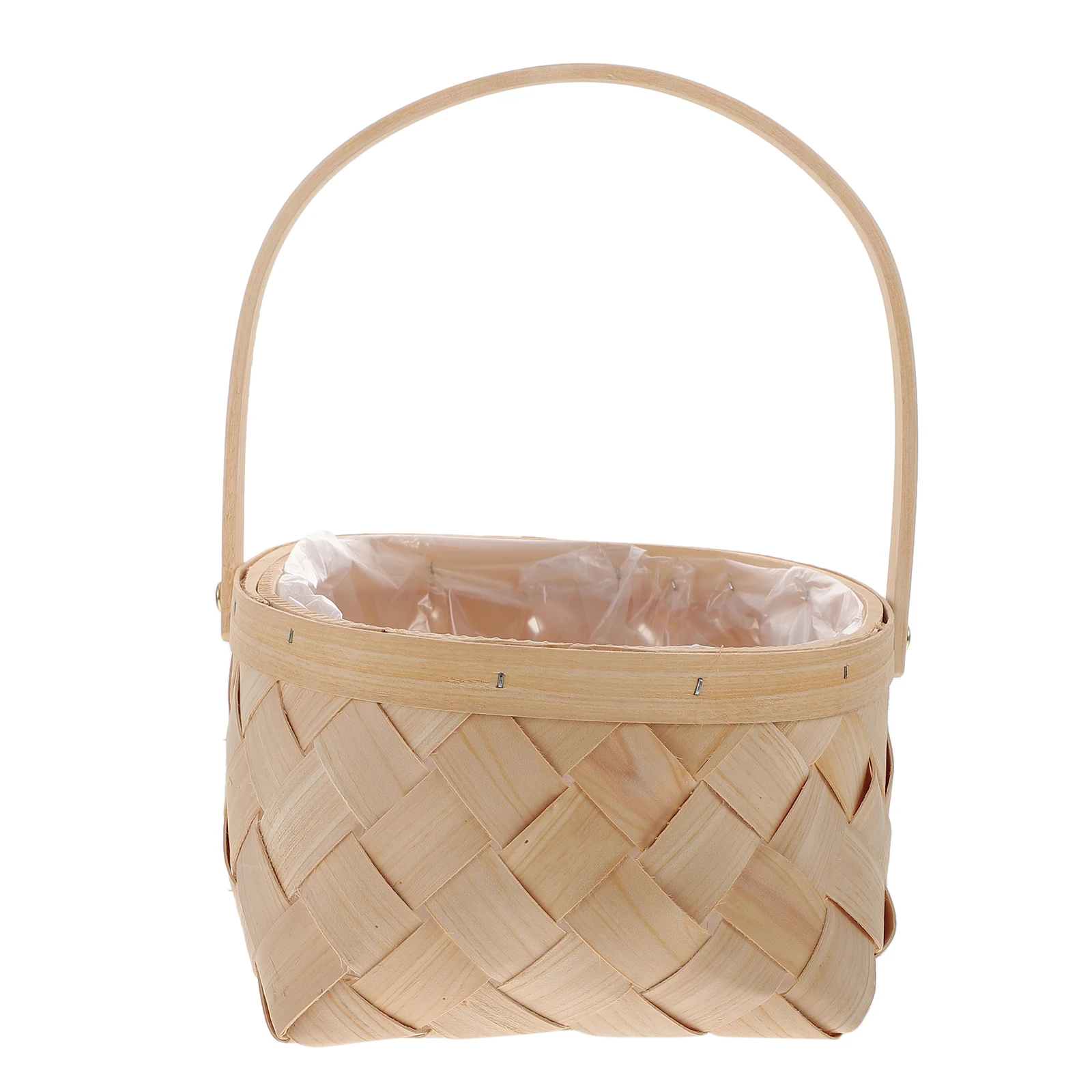 

Wooden Woven Basket Handmade Eco Friendly Storage Container for Fruits Vegetables Bread Home Office Restaurant Portable